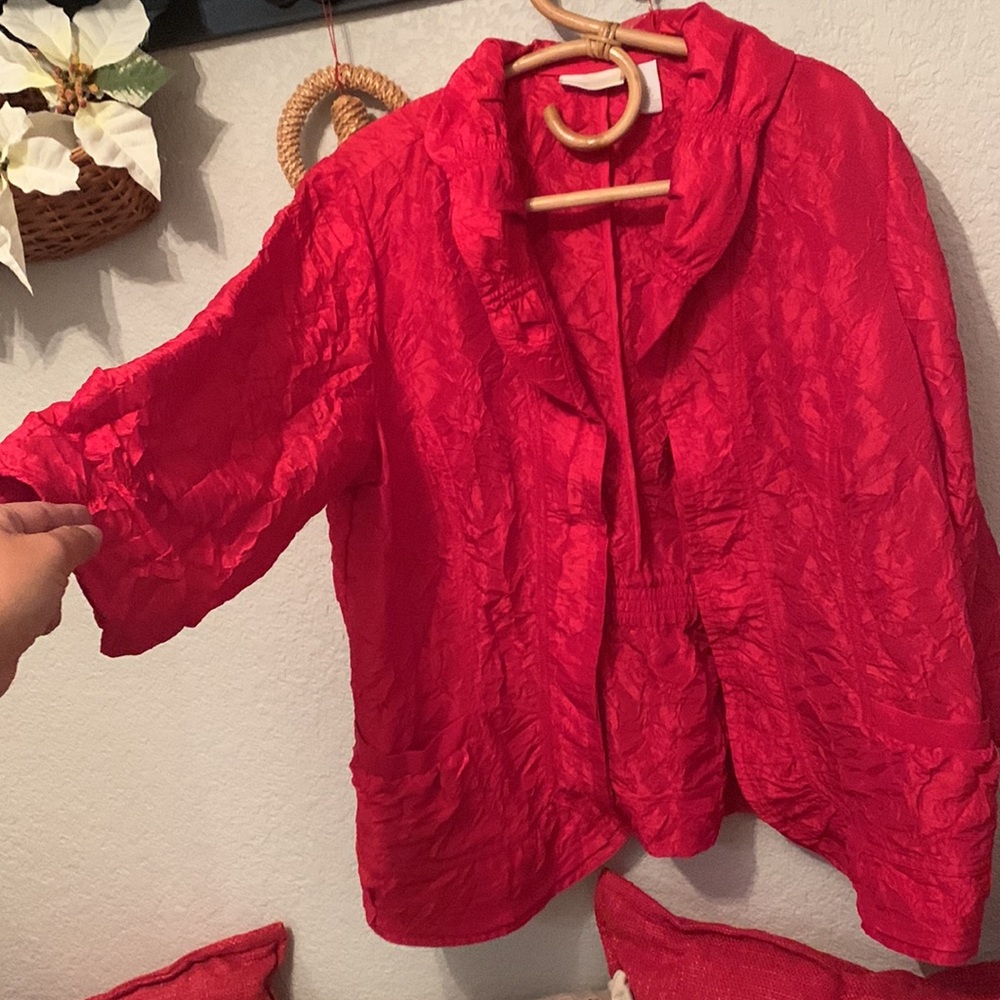 Chicos Red blazer, quarter sleeves